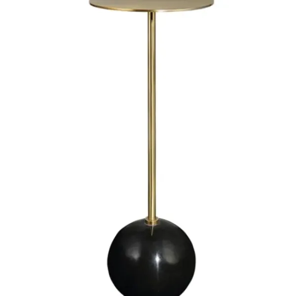 Accent & End Tables-Kirkland's Home Metal & Round Black Base Cocktail Table Gold