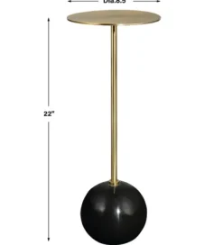 Accent & End Tables-Kirkland's Home Metal & Round Black Base Cocktail Table Gold