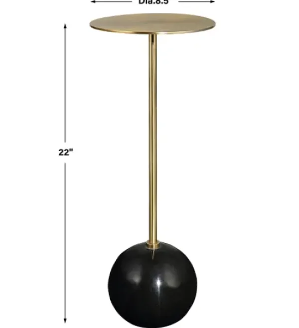 Accent & End Tables-Kirkland's Home Metal & Round Black Base Cocktail Table Gold