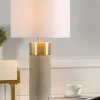 Table Lamps-Kirkland's Home Metal And Concrete Cylindrical Table Lamp Gray/Gold