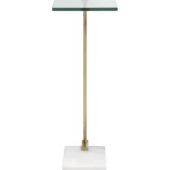 Accent & End Tables-Kirkland's Home Metal And Glass Top Accent Table Gold