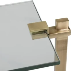 Accent & End Tables-Kirkland's Home Metal And Glass Top Accent Table Gold
