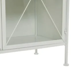 Cabinets & Sideboards-Kirkland's Home Metal And Glass X-Door Cabinet White