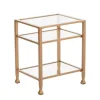 Accent & End Tables-Kirkland's Home Metal And Tempered Glass Side Table Gold