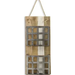Wall Storage-Kirkland's Home Metal And Wood 2-Tier Mail Holder Wall Plaque