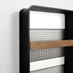 Wall Storage-Kirkland's Home Metal And Wood Wall Magazine Rack