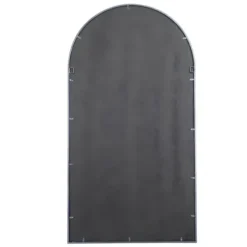 Decorative Mirrors-Kirkland's Home Metal Arch Frame Grid Overlay Mirror Black
