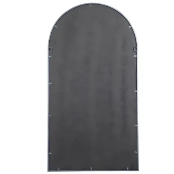 Decorative Mirrors-Kirkland's Home Metal Arch Frame Grid Overlay Mirror Black
