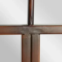 Decorative Mirrors-Kirkland's Home Metal Arch Frame Windowpane Wall Mirror Brown
