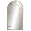 Decorative Mirrors-Kirkland's Home Metal Arch Pane Wall Mirror Gold