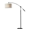 Floor Lamps-Kirkland's Home Metal Arched Oversized Shade Floor Lamp Black