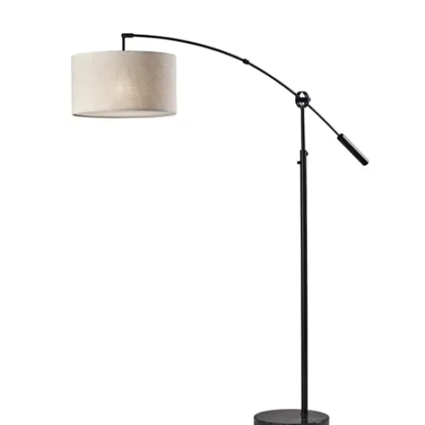 Floor Lamps-Kirkland's Home Metal Arched Oversized Shade Floor Lamp Black