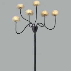 Floor Lamps-Kirkland's Home Metal 6-Arm Pom Pom Floor Lamp Black
