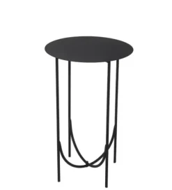 Accent & End Tables-Kirkland's Home Metal Curved Base Side Table Black