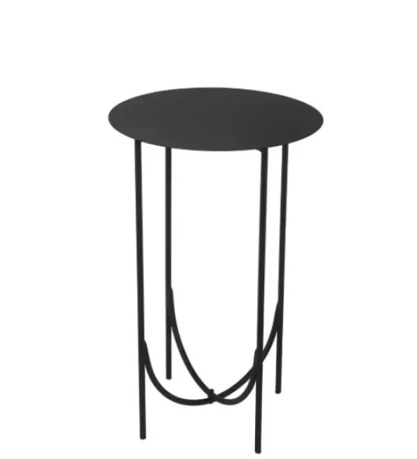 Accent & End Tables-Kirkland's Home Metal Curved Base Side Table Black
