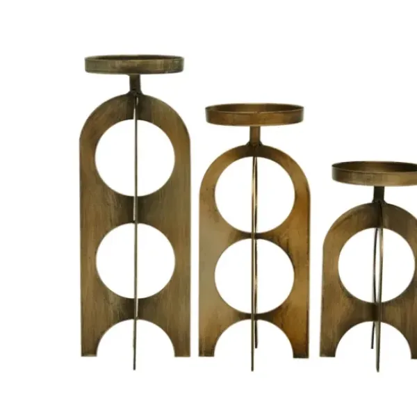 Candle Holders-Kirkland's Home Metal Cutout Candle Holders, Set Of 3 Gold