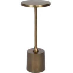 Accent & End Tables-Kirkland's Home Metal Cylinder Base Cocktail Table Gold