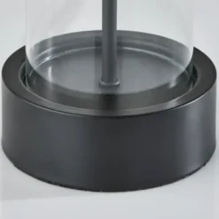 Table Lamps-Kirkland's Home Metal Dome And Clear Glass Table Lamp Black