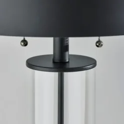 Table Lamps-Kirkland's Home Metal Dome And Clear Glass Table Lamp Black