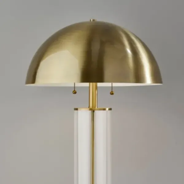 Table Lamps-Kirkland's Home Metal Dome And Clear Glass Table Lamp Gold