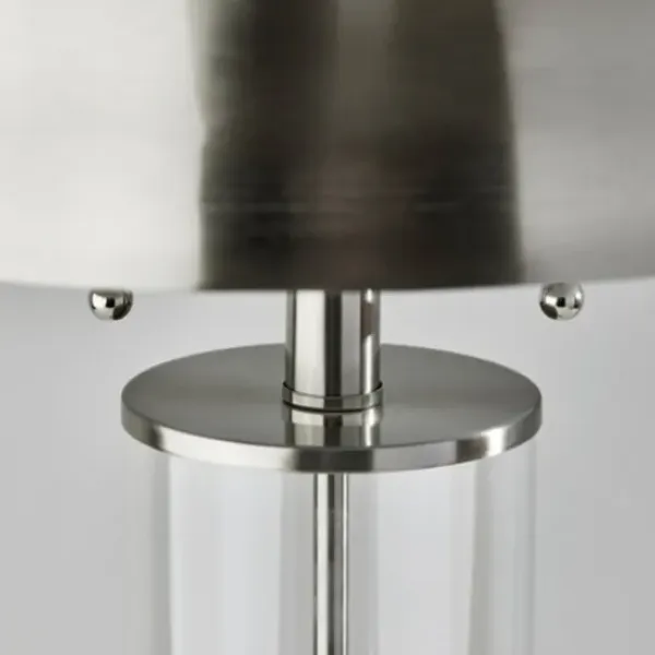 Table Lamps-Kirkland's Home Metal Dome And Clear Glass Table Lamp Silver