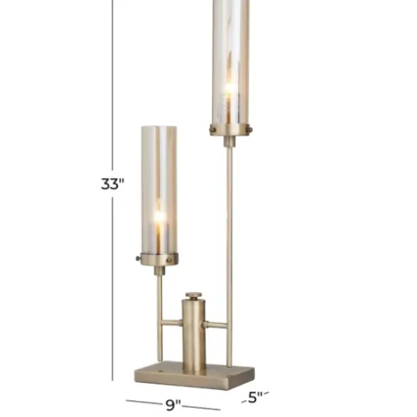 Table Lamps-Kirkland's Home Metal Double Stem Table Lamp Gold