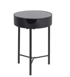 Accent & End Tables-Kirkland's Home Metal 1-Drawer Side Table Black