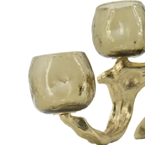 Candle Holders-Kirkland's Home Metal Driftwood Votive Candle Holder Gold