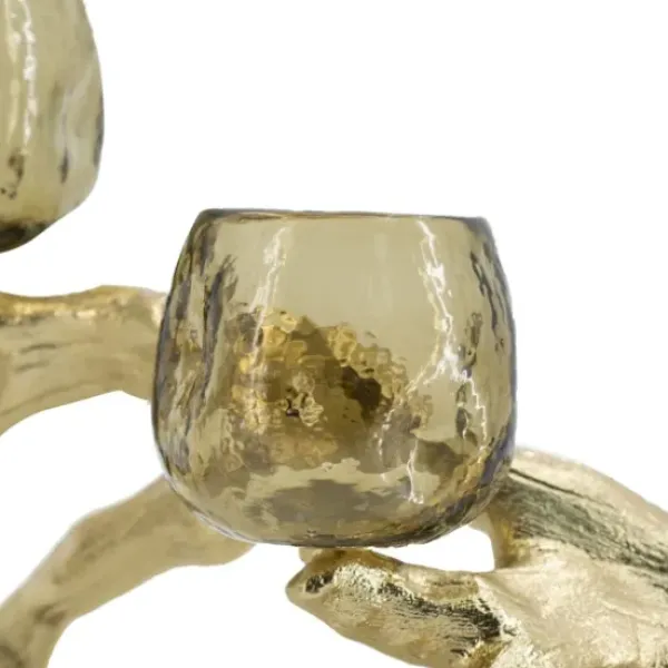 Candle Holders-Kirkland's Home Metal Driftwood Votive Candle Holder Gold