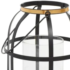 Lanterns-Kirkland's Home Metal Frame Lanterns, Set Of 2 Black