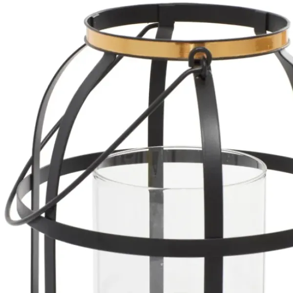 Lanterns-Kirkland's Home Metal Frame Lanterns, Set Of 2 Black