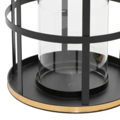 Lanterns-Kirkland's Home Metal Frame Lanterns, Set Of 2 Black