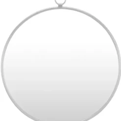 Decorative Mirrors-Kirkland's Home Metal Frame Round Wall Mirror Silver