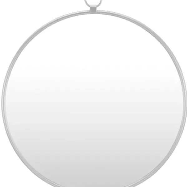 Decorative Mirrors-Kirkland's Home Metal Frame Round Wall Mirror Silver