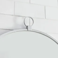 Decorative Mirrors-Kirkland's Home Metal Frame Round Wall Mirror Silver