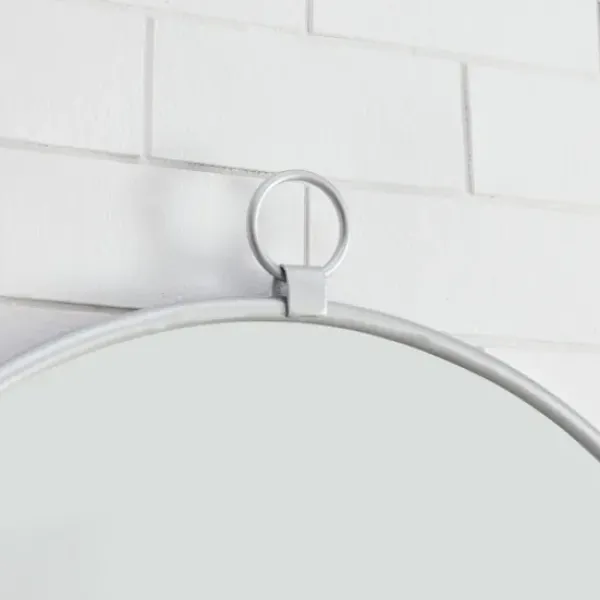 Decorative Mirrors-Kirkland's Home Metal Frame Round Wall Mirror Silver