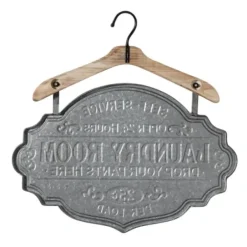 Wall Quotes & Signs-Kirkland's Home Metal Laundry Room Wall Plaque Gray