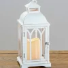 Lanterns-Kirkland's Home Metal Led Antique Lantern White
