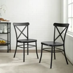 Dining Chairs-Kirkland's Home Metal Melody Dining Chairs, Set Of 2 Black