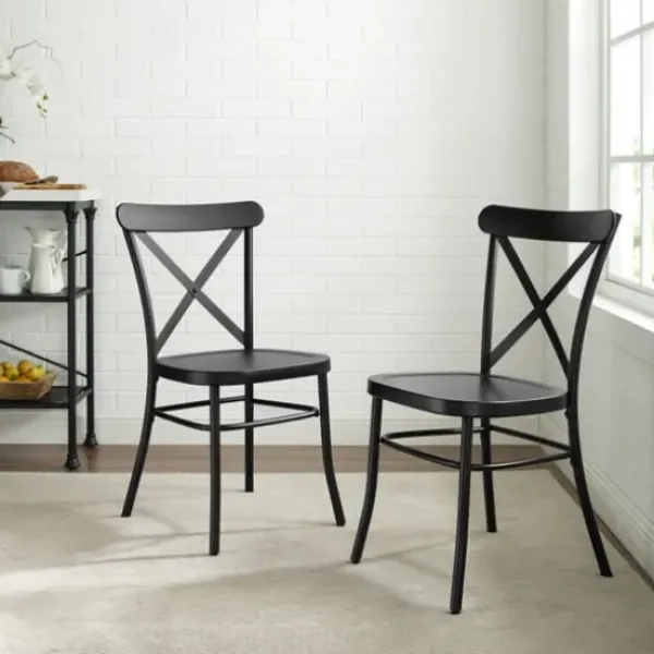 Dining Chairs-Kirkland's Home Metal Melody Dining Chairs, Set Of 2 Black