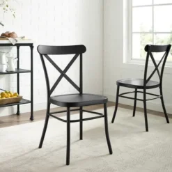 Dining Chairs-Kirkland's Home Metal Melody Dining Chairs, Set Of 2 Black