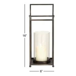 Lanterns-Kirkland's Home Metal Modern Lantern Black