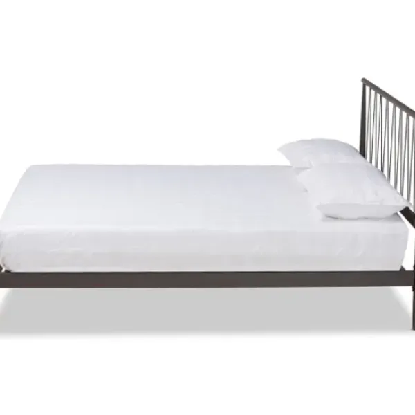Beds & Headboards-Kirkland's Home Metal Open Headboard Full Platform Bed Black