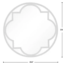 Decorative Mirrors-Kirkland's Home Metal Quatrefoil Round Frame Wall Mirror Black
