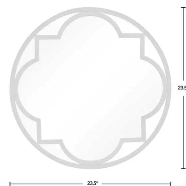Decorative Mirrors-Kirkland's Home Metal Quatrefoil Round Frame Wall Mirror Black