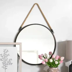 Decorative Mirrors-Kirkland's Home Metal Rope Wall Mirror
