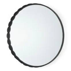 Decorative Mirrors-Kirkland's Home Metal Scallop Edge Adelaide Wall Mirror Black