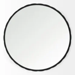 Decorative Mirrors-Kirkland's Home Metal Scallop Edge Adelaide Wall Mirror Black