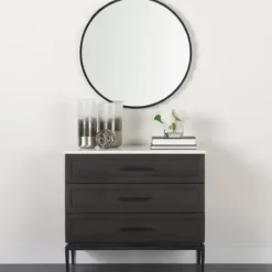 Decorative Mirrors-Kirkland's Home Metal Scallop Edge Adelaide Wall Mirror Black