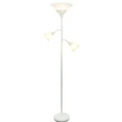 Floor Lamps-Kirkland's Home Metal 3-Scallop Glass Floor Lamp White